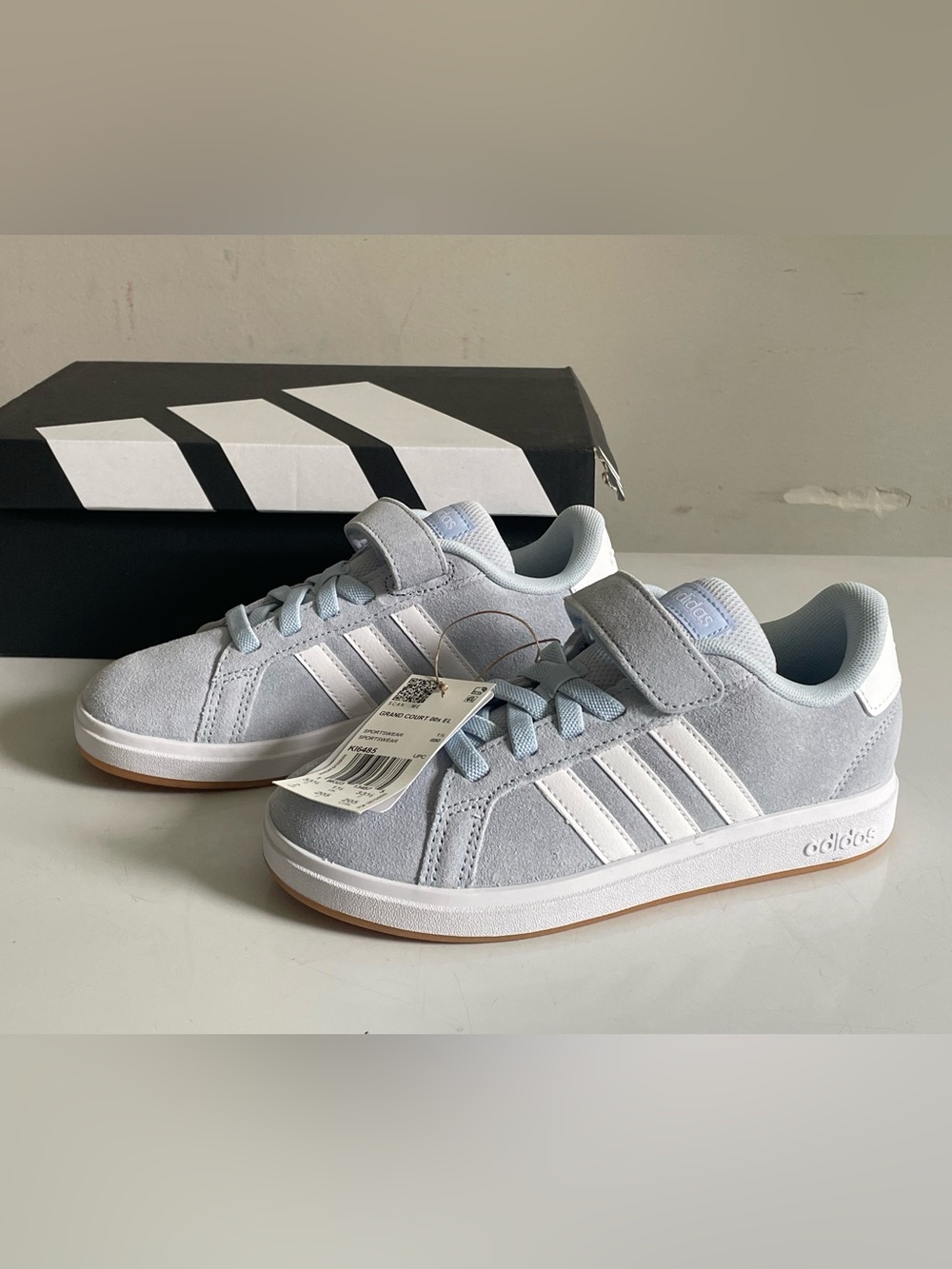 Adidas Grand Court 00s Youth 2 Sneakers Light Blue Suede New